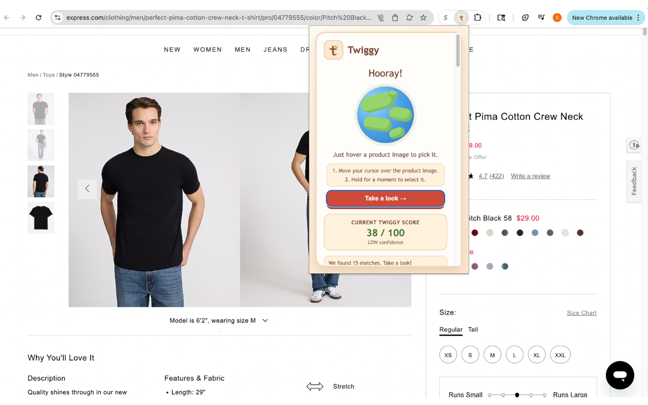 Twiggy popup screenshot